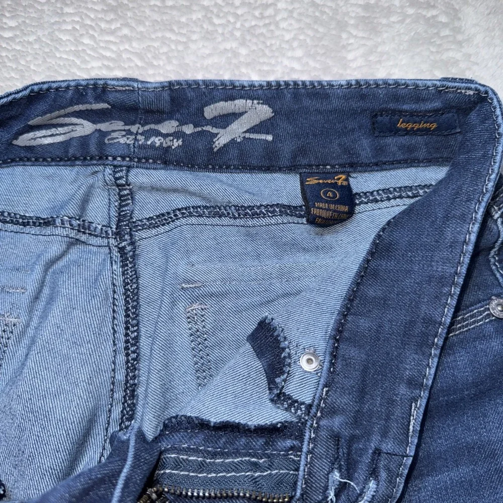 Seven7 'Legging' Jeans Size 4 Womens Blue Stretch Denim Flap‎ Back Pockets Rayon